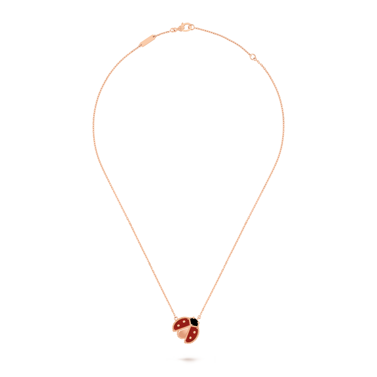 Van Cleef & Arpels Lucky Spring Open Wings Ladybug Pendant 18K Rose Gold