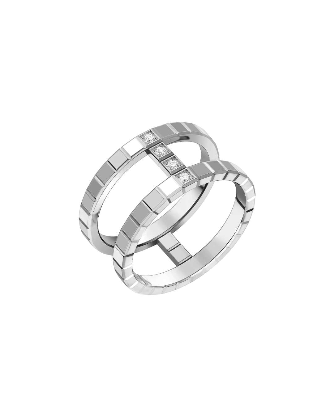 Ice Cube Diamond Ring 18ct White Gold