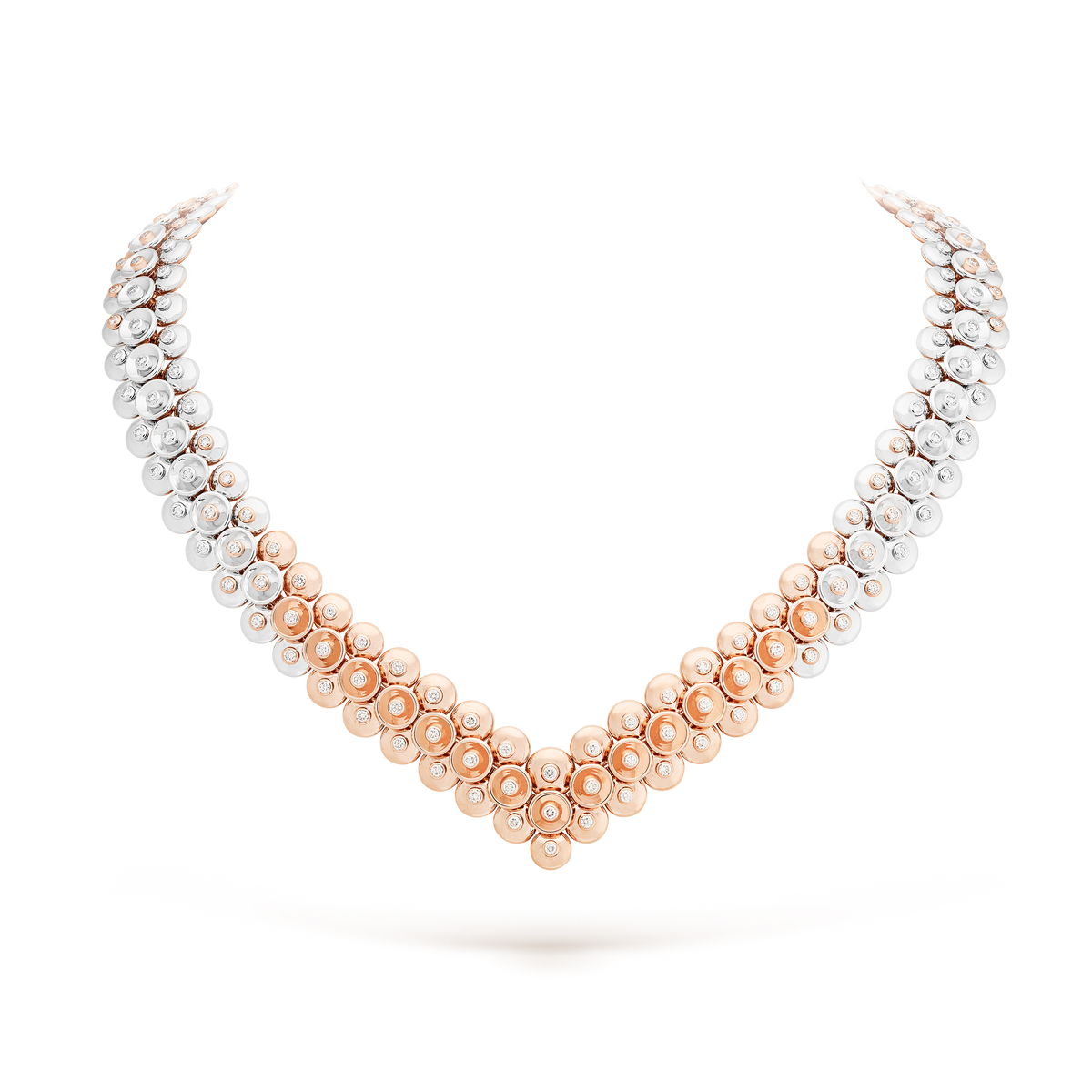 Van Cleef & Arpels Bouton d'Or Diamond Necklace 18K Rose & White Gold