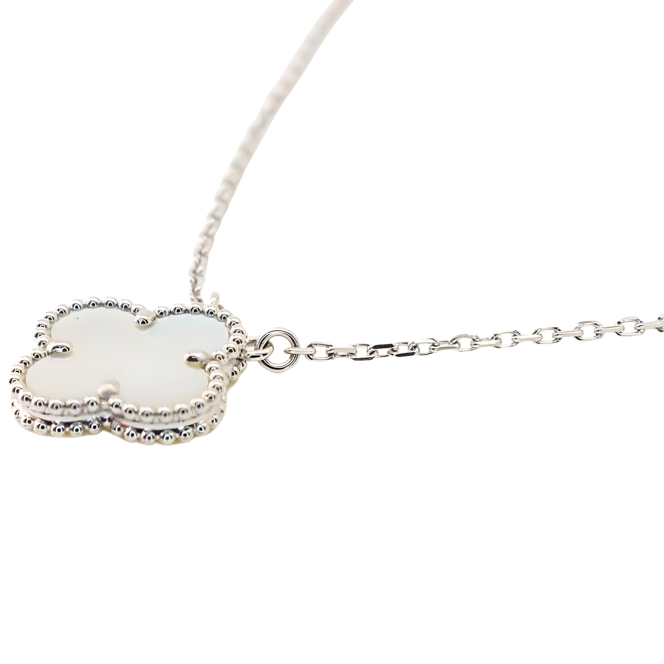 Van Cleef & Arpels Vintage Alhambra Pendant Mother-Of-Pearl 18K White Gold