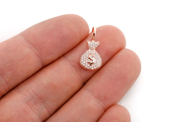 Erkals Jewellers Money Bag Pendant 18K Gold Diamond 0.33ctw