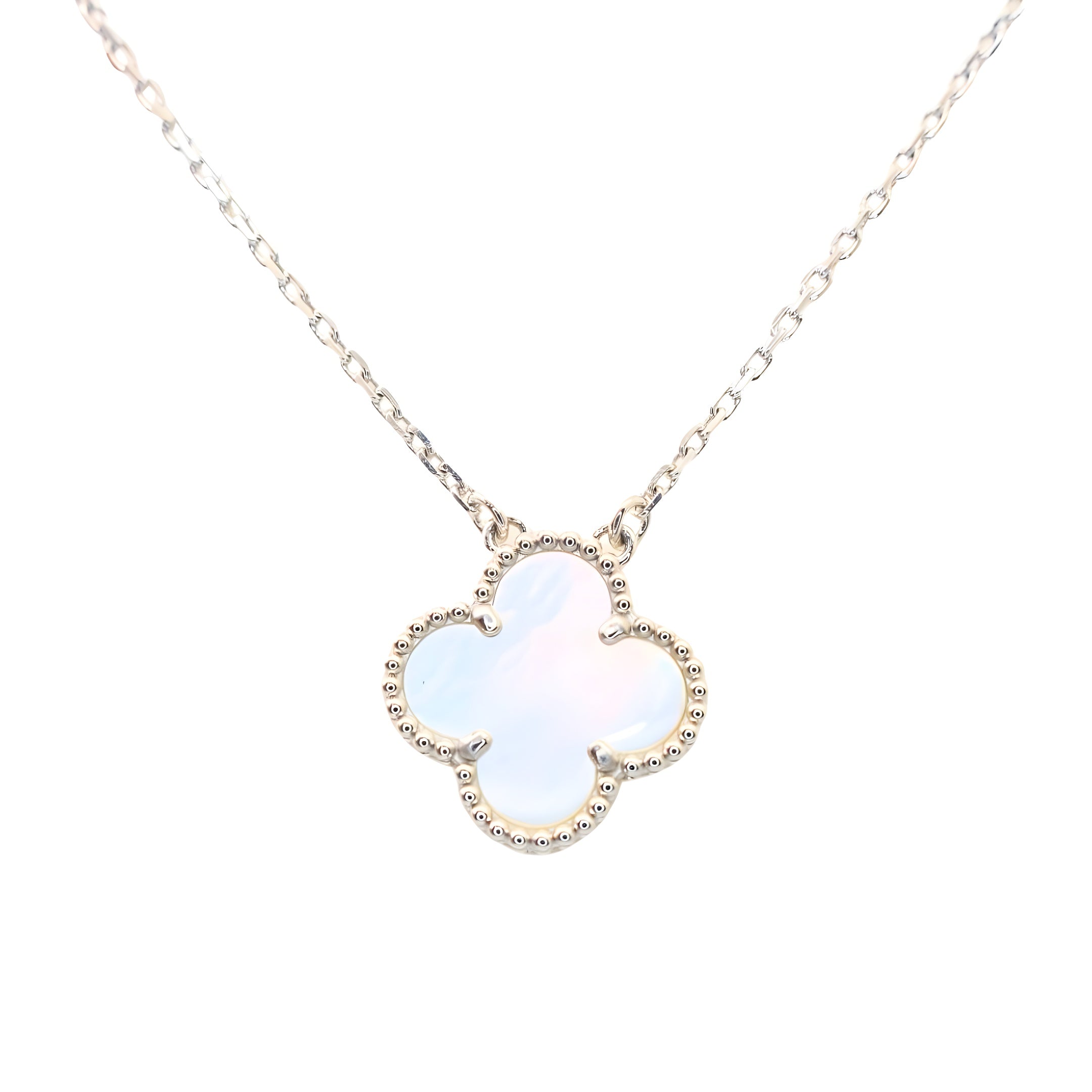 Van Cleef & Arpels Vintage Alhambra Pendant Mother-Of-Pearl 18K White Gold