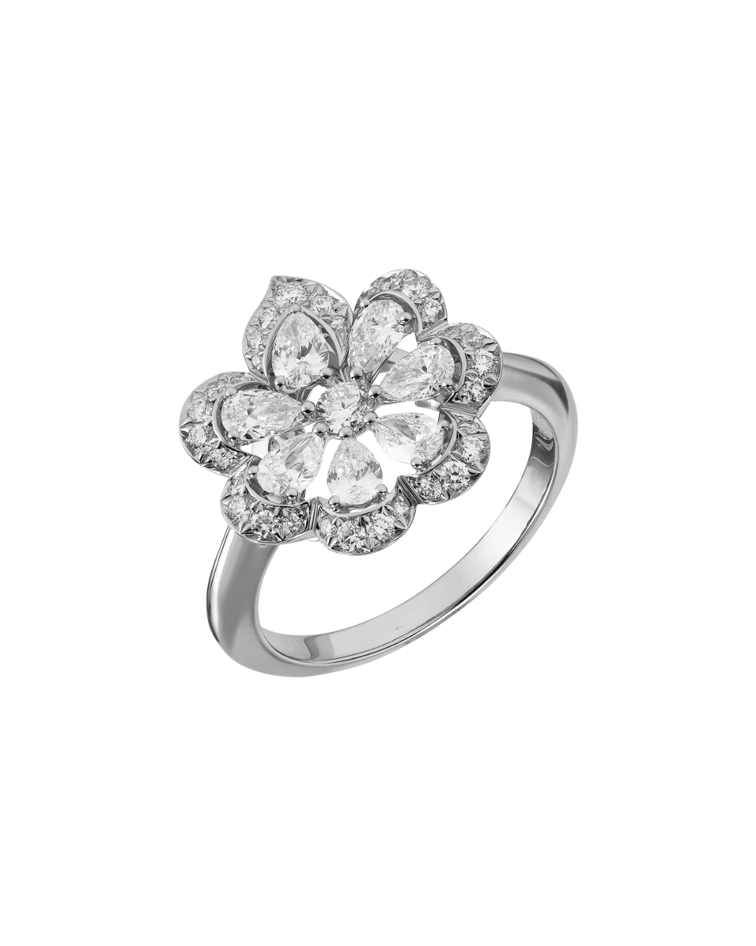 Precious Lace Mini Frou-Frou Diamond Ring 18ct White Gold
