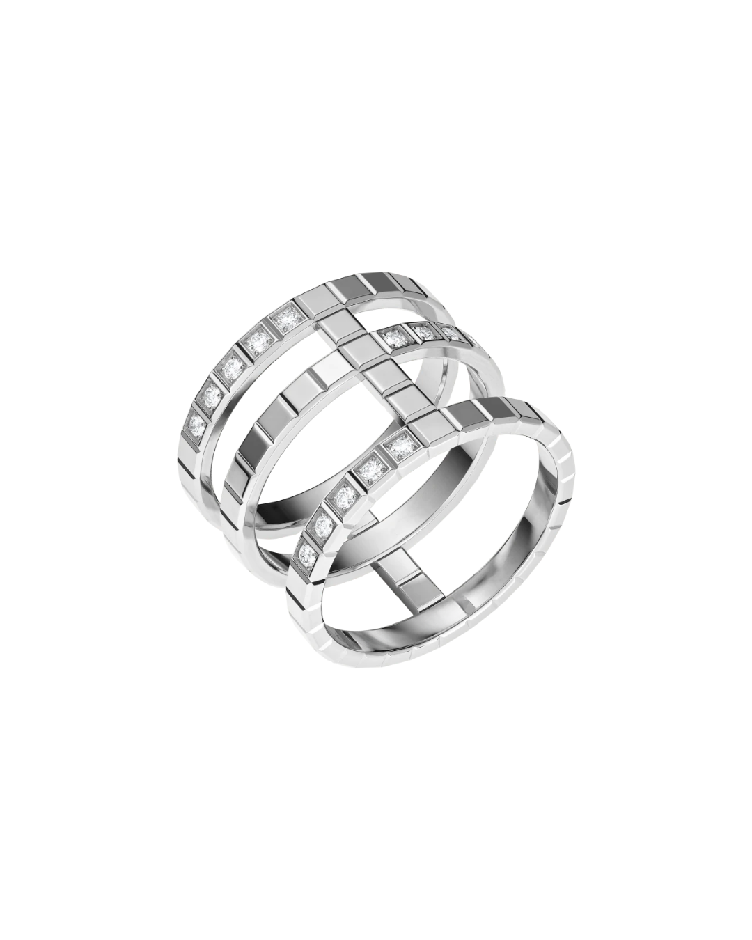 Ice Cube Diamond Ring 18ct White Gold