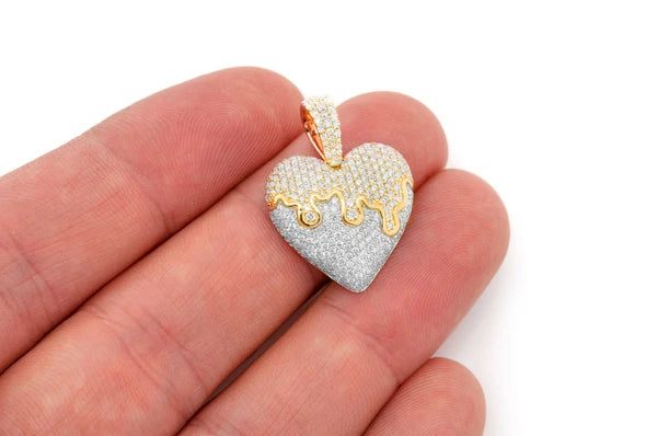 Erkals Jewellers Dripping Heart Pendant 18K Gold Diamond 1.25ctw