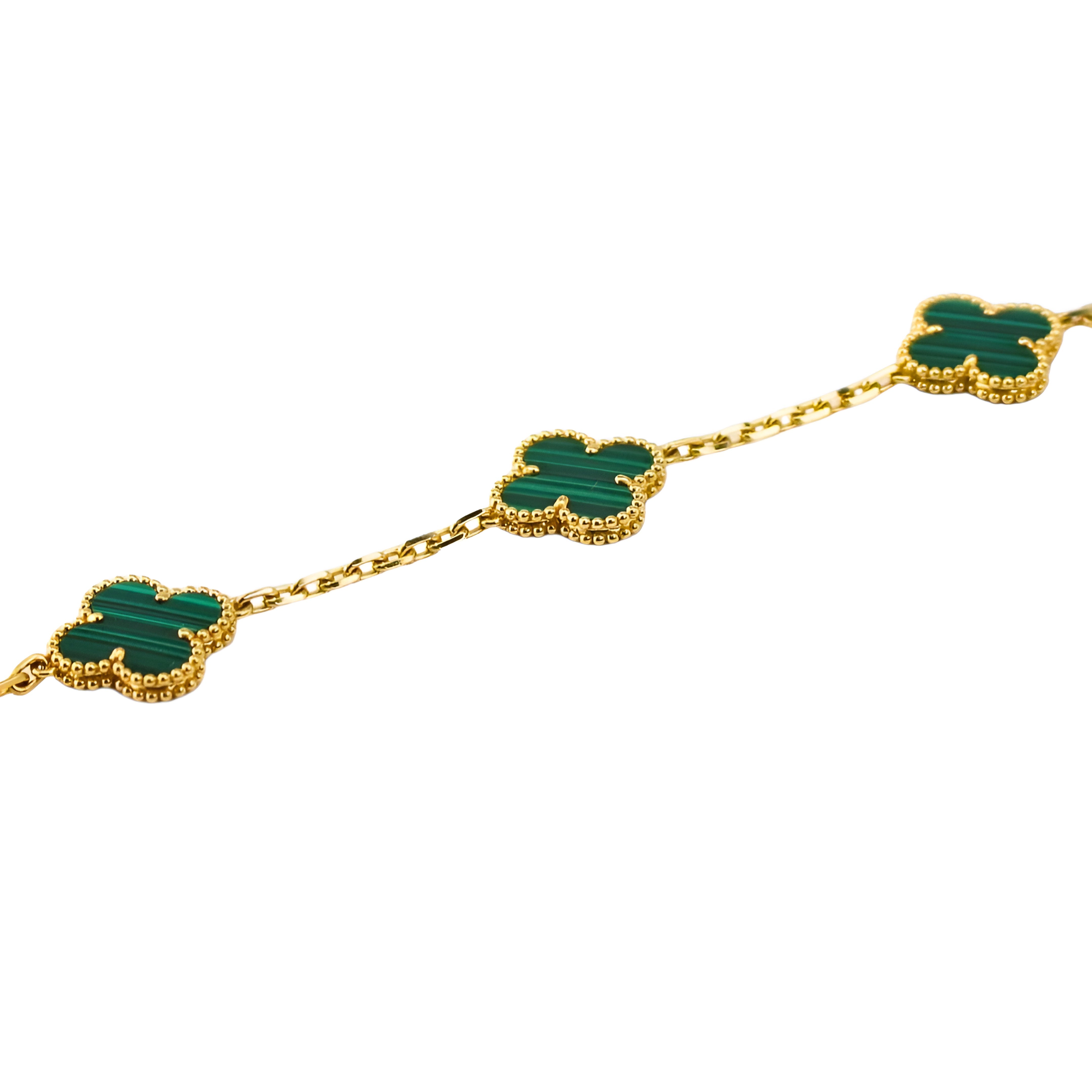 Van Cleef & Arpels Pulsera Vintage Alhambra 5 Motivos Malaquita Oro amarillo de 18 quilates