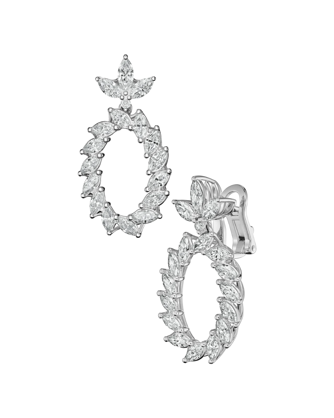 L'Heure du Diamant Marquise Diamond Earrings 18ct White Gold