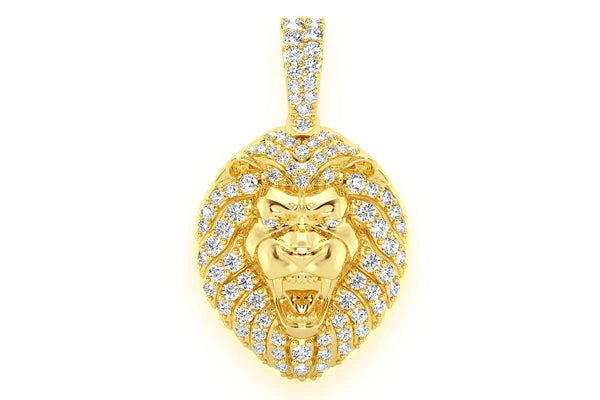Erkals Jewellers Lion Head Pendant 18K Gold Diamond 0.50ctw