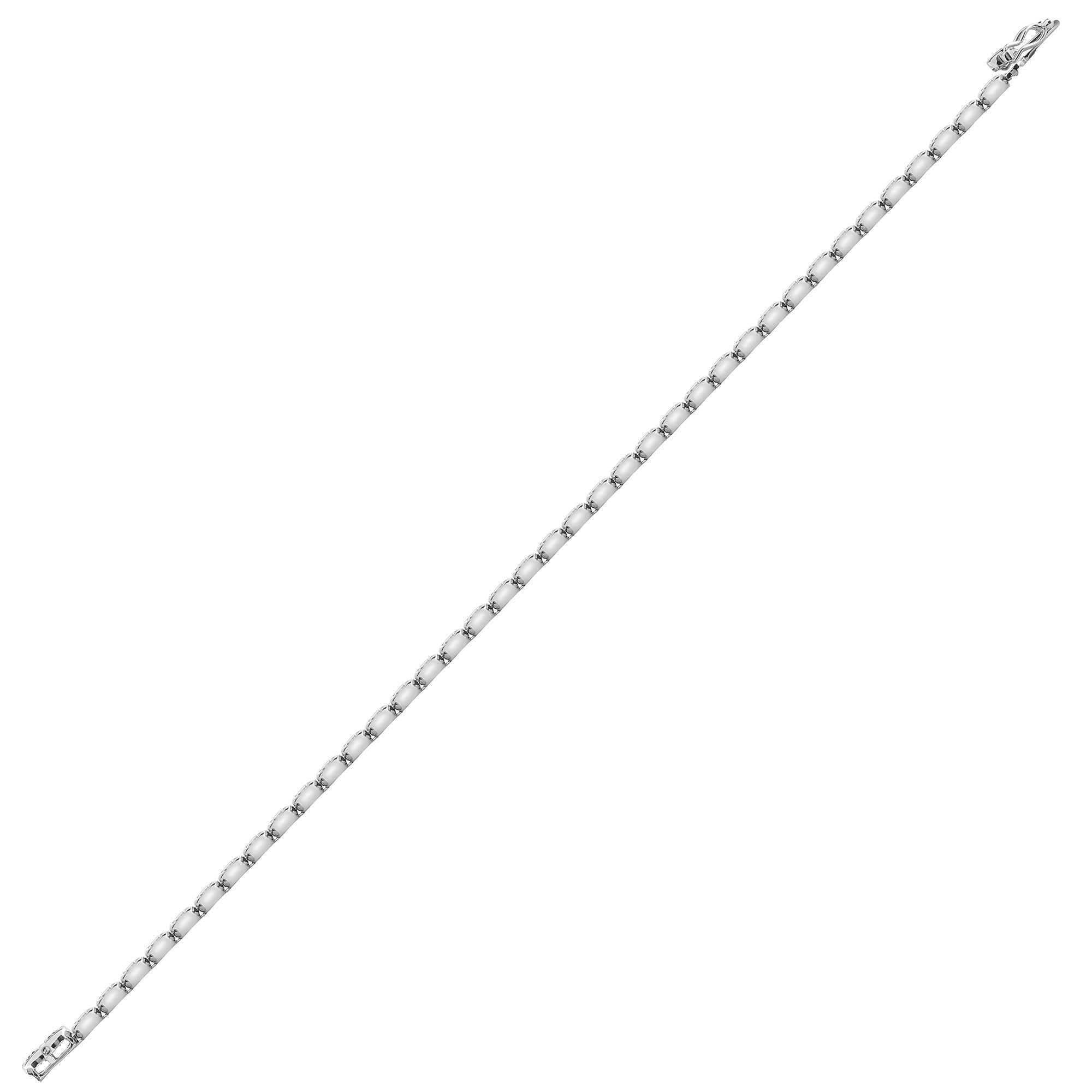 18ct White Gold 8.00ct Rub-over Natural Diamond Line Bracelet