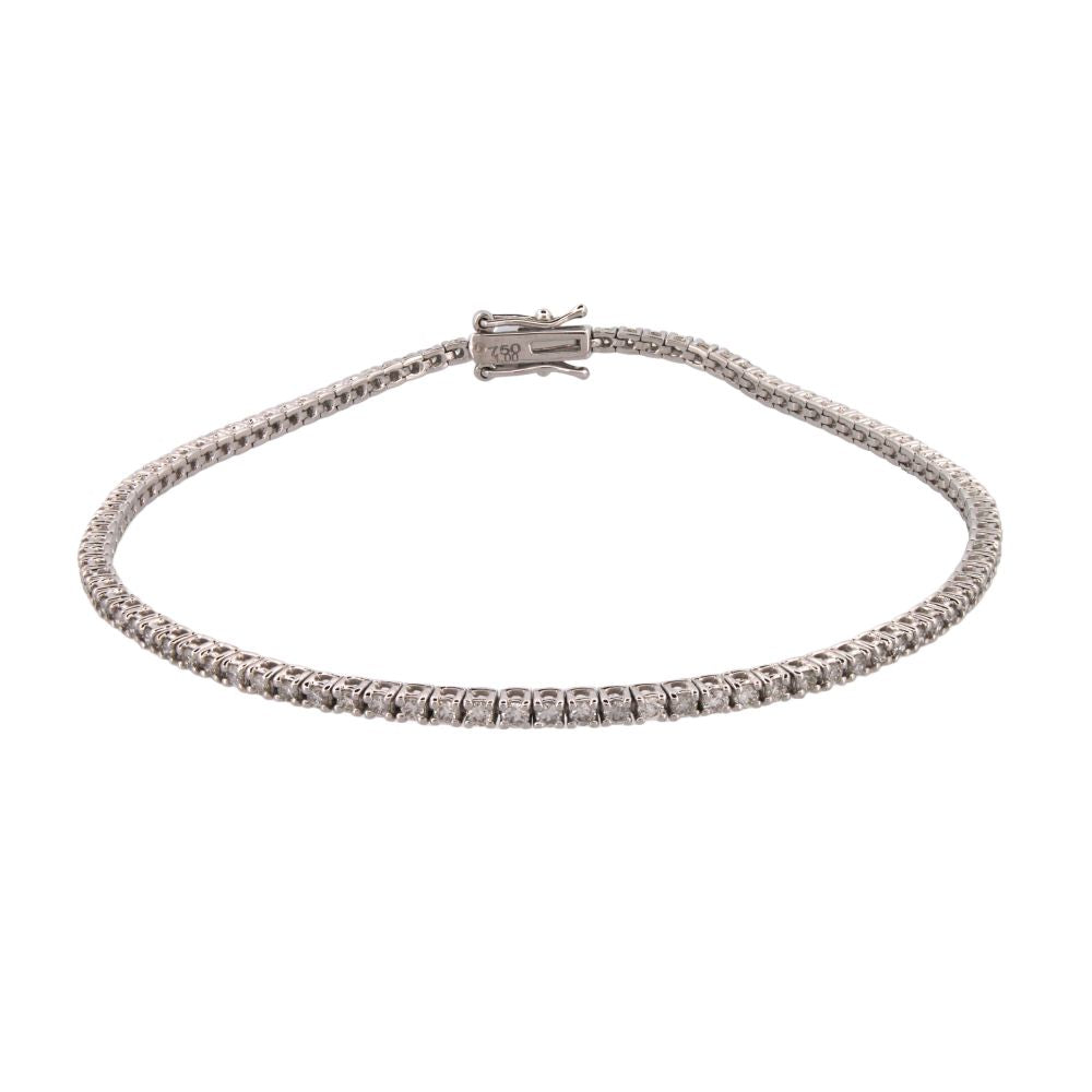 18ct White Gold 1.03ct Claw Set Tennis Bracelet