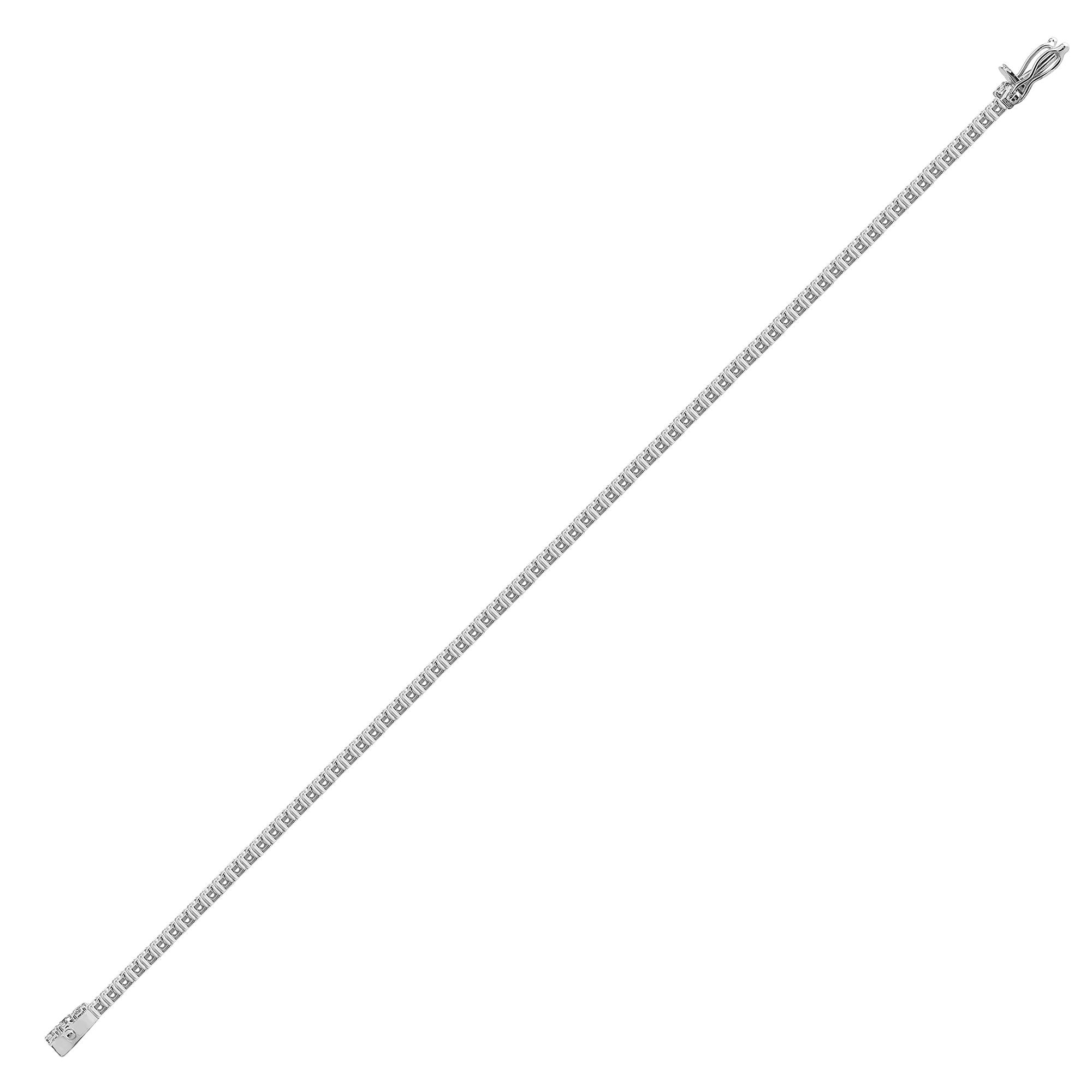 18B018-200 | 18ct White Gold 2.00ct Claw Set Natural Diamond Line Bracelet