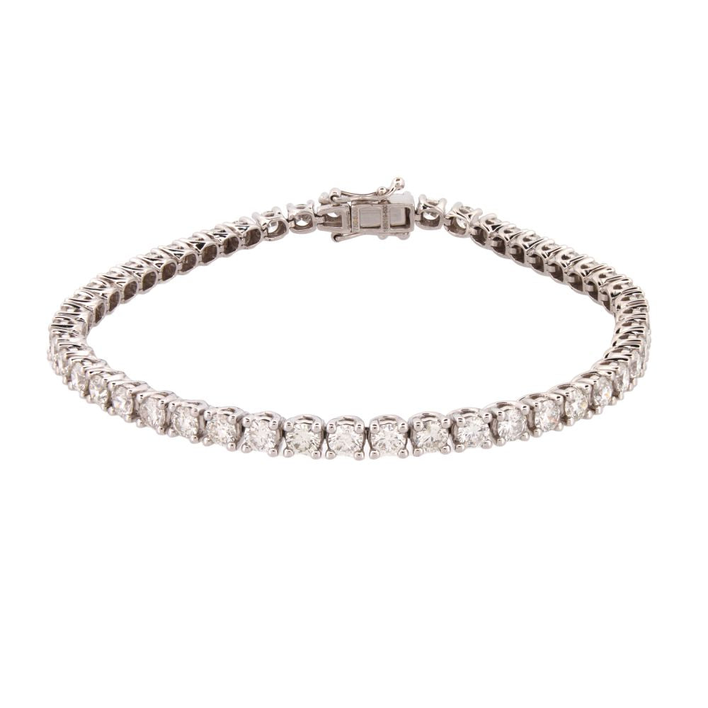 18ct White Gold 5.00ct Claw Set Natural Diamond Line Bracelet