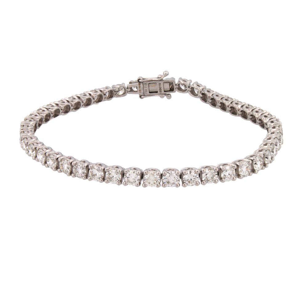 18ct White Gold 7.00ct Claw Set Natural Diamond Line Bracelet
