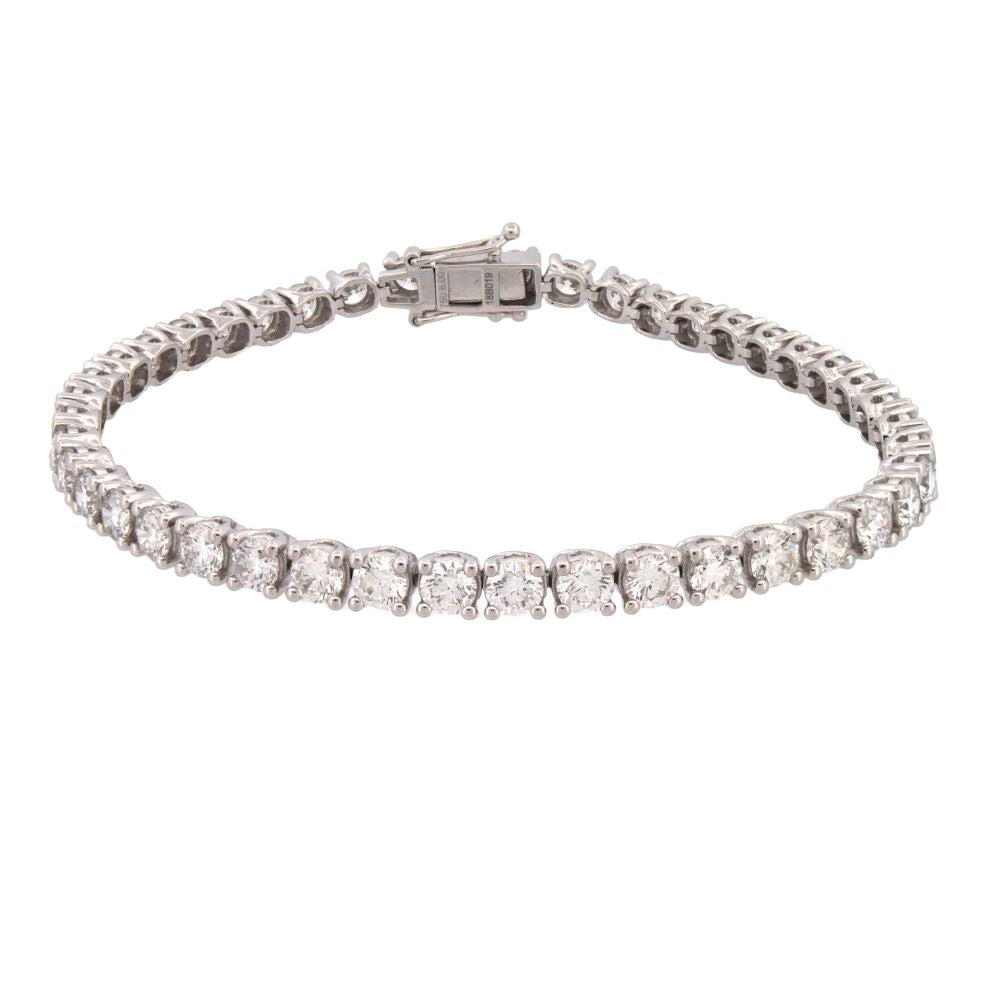 18ct White Gold 8.00ct Claw Set Natural Diamond Line Bracelet