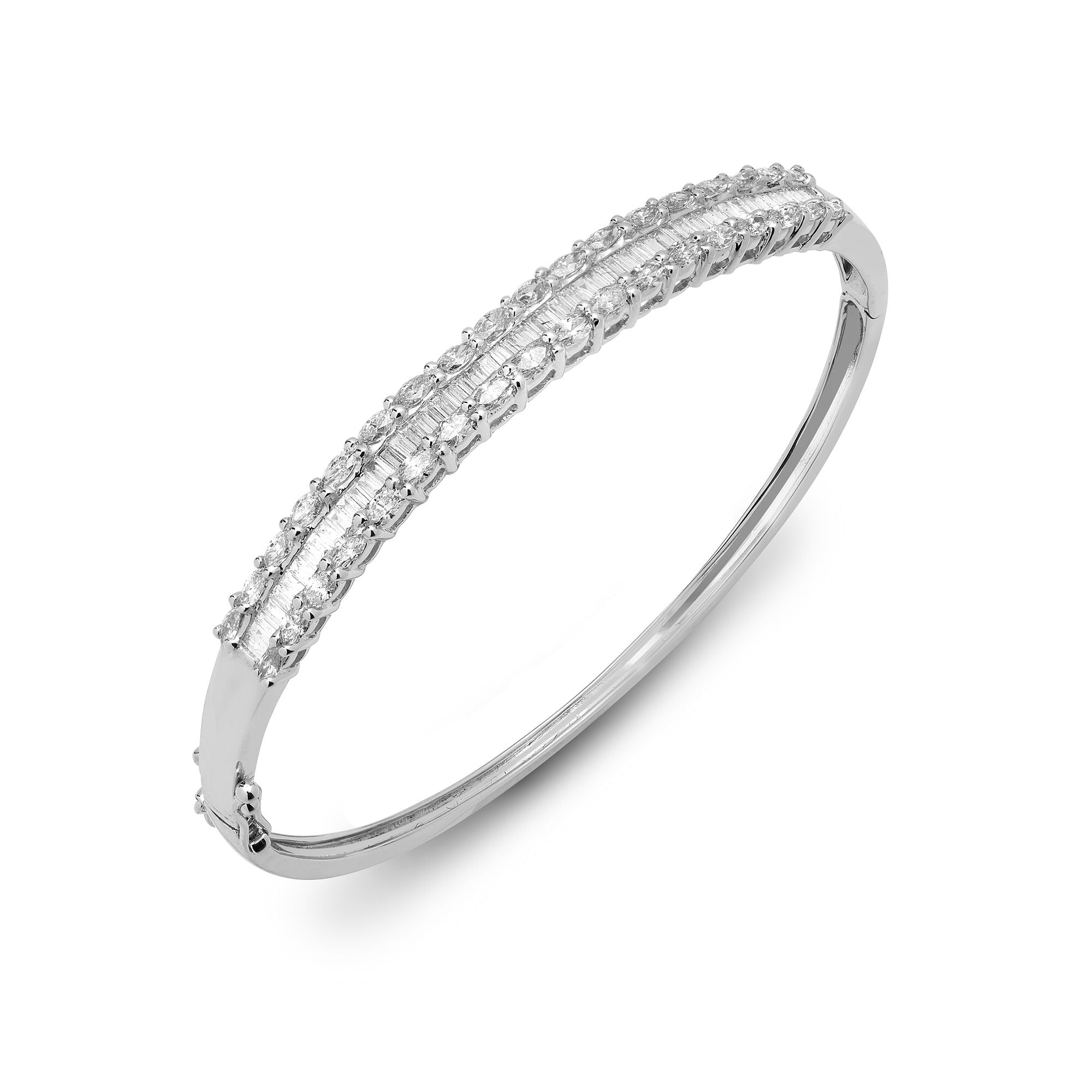18BG004 | 18ct White Gold Natural Diamond Bangle