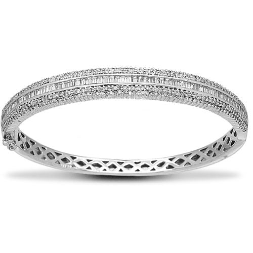 18BG020 | 18ct White Gold Natural Diamond Bangle