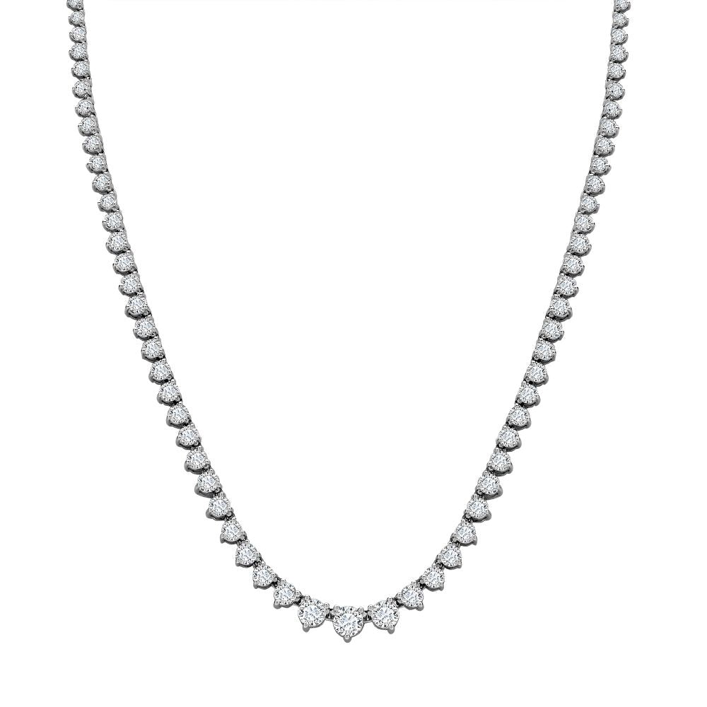 18ct White Gold Natural Diamond Chain