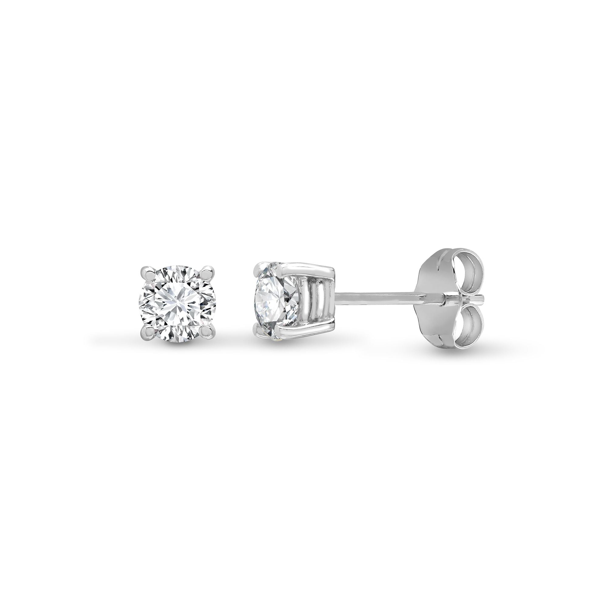 LAB9E096-100 | Lab 9ct White Gold 1ct Claw set earrings