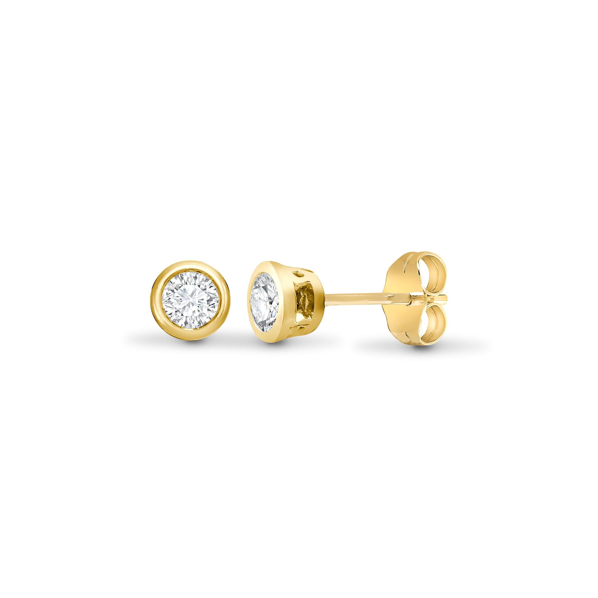18ct Yellow Gold 10pts Rub over Earrings