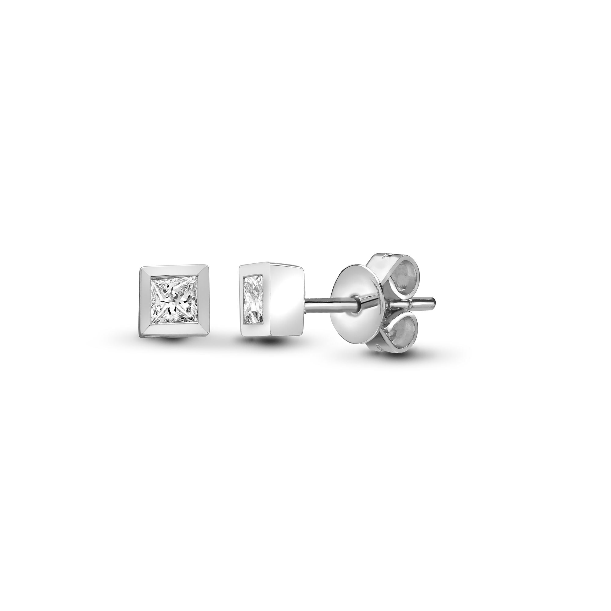 18ct White Gold 40pts Natural Diamond Earrings