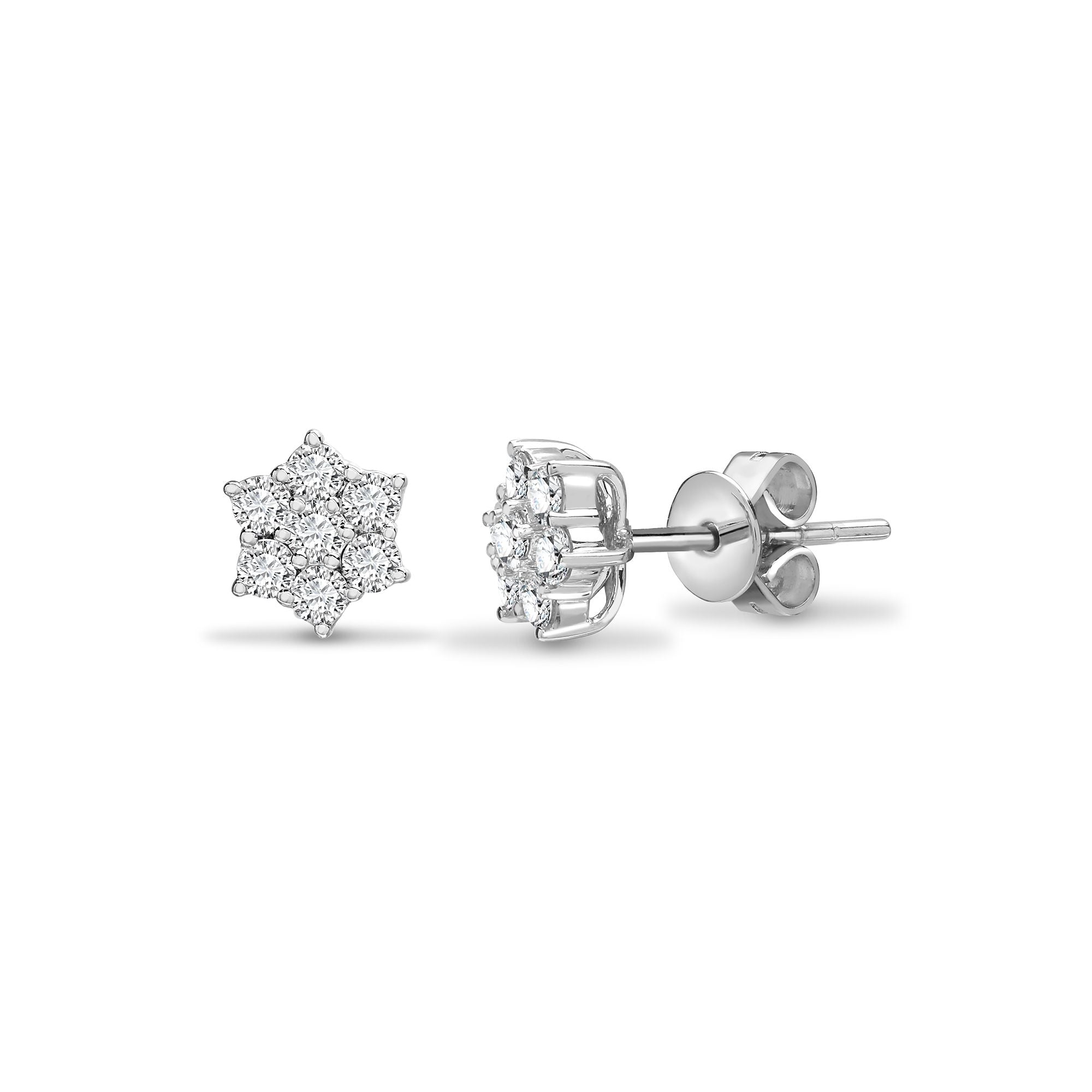 18ct White Gold 1ct Natural Diamond Earrings