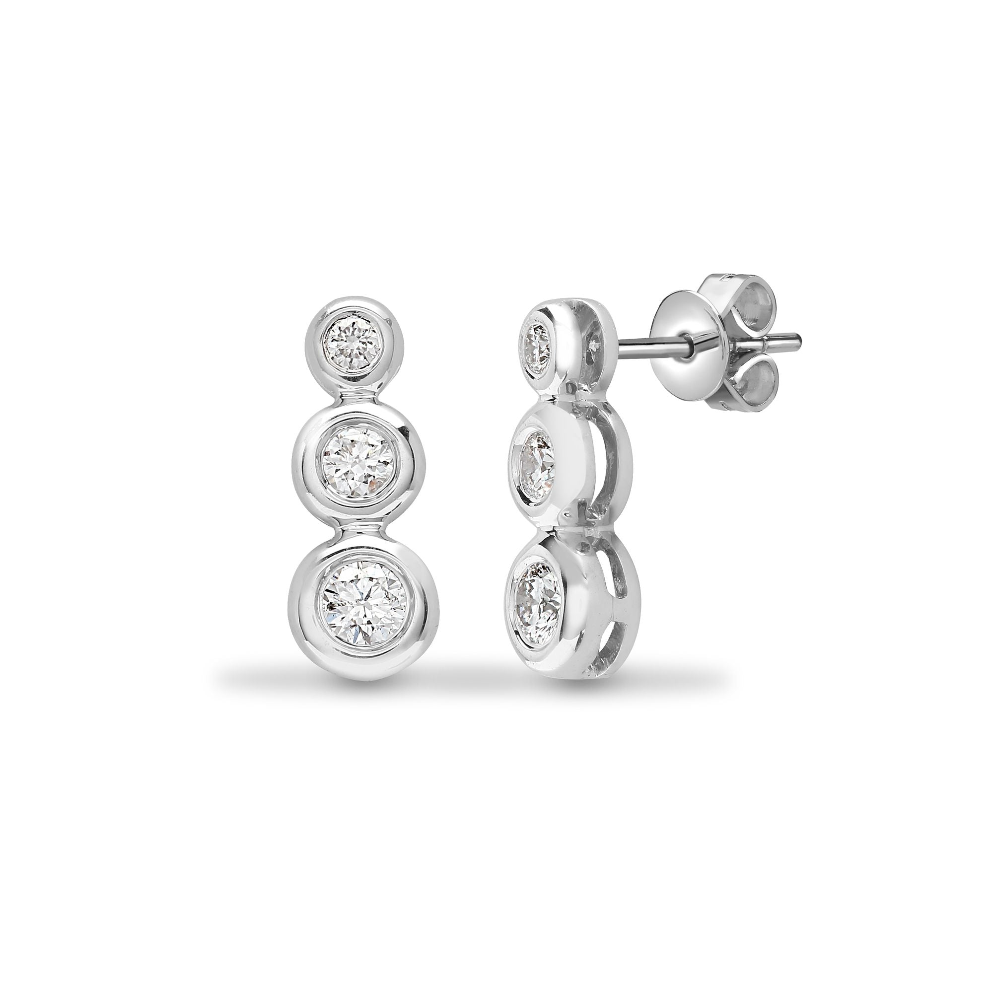 18ct White Gold Natural Diamond Earrings