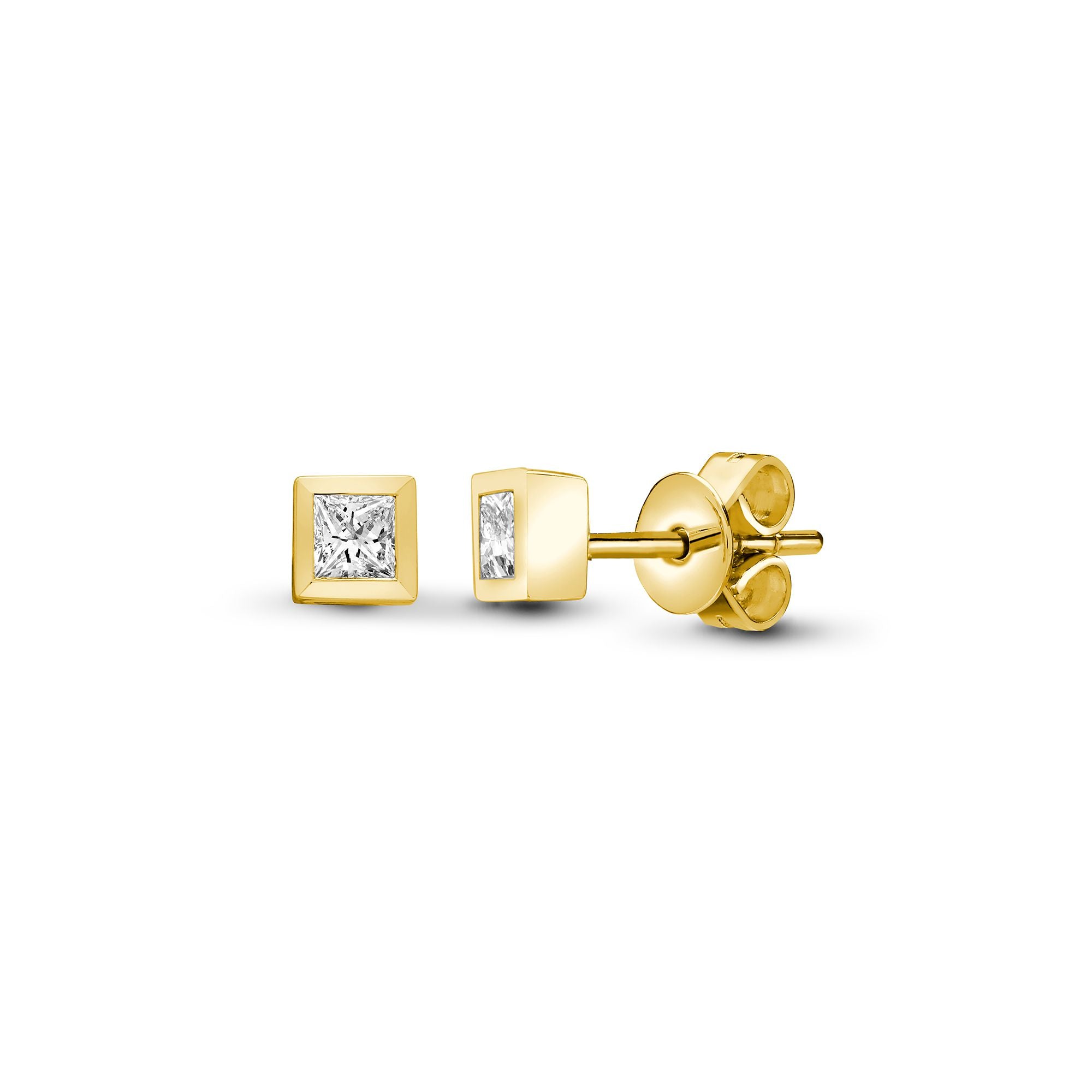 18ct Yellow Gold 20pts Natural Diamond Earrings
