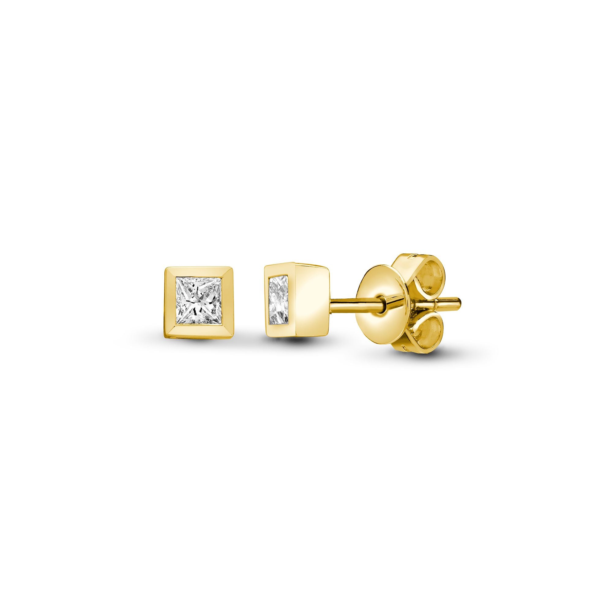 18ct Yellow Gold 40pts Natural Diamond Earrings