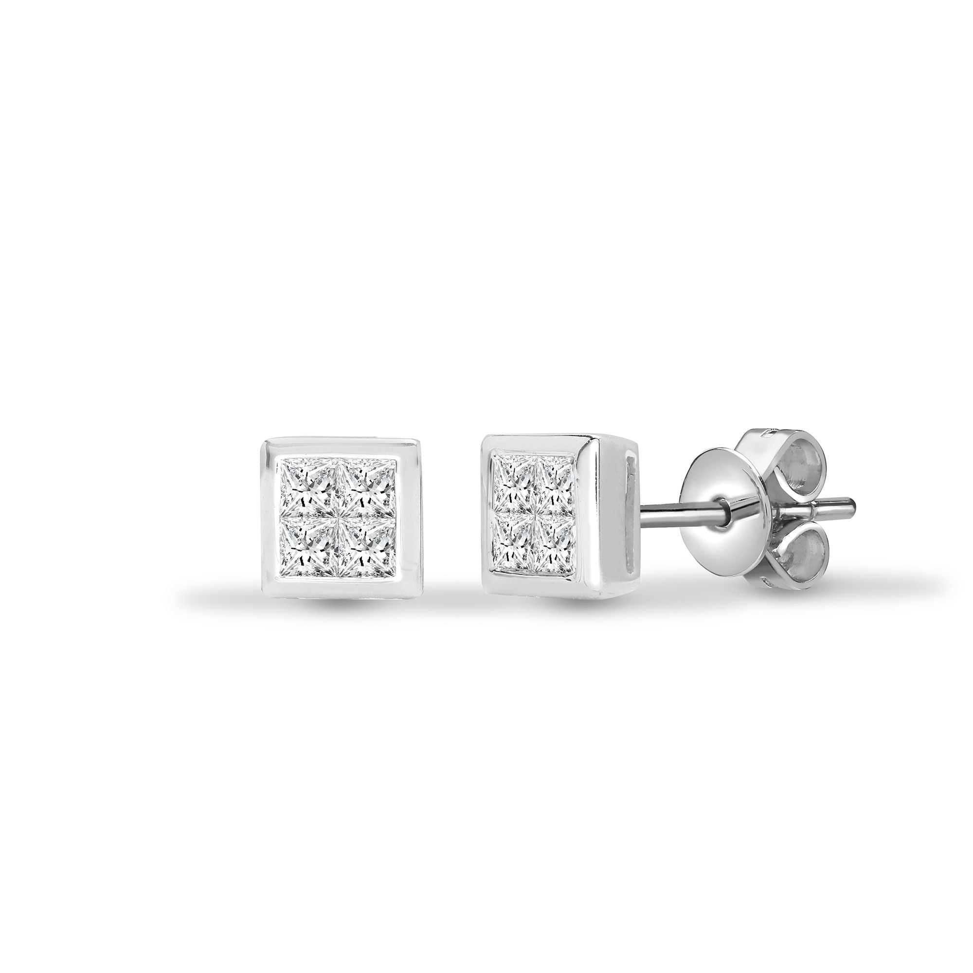 18ct White Gold Natural Diamond Earrings