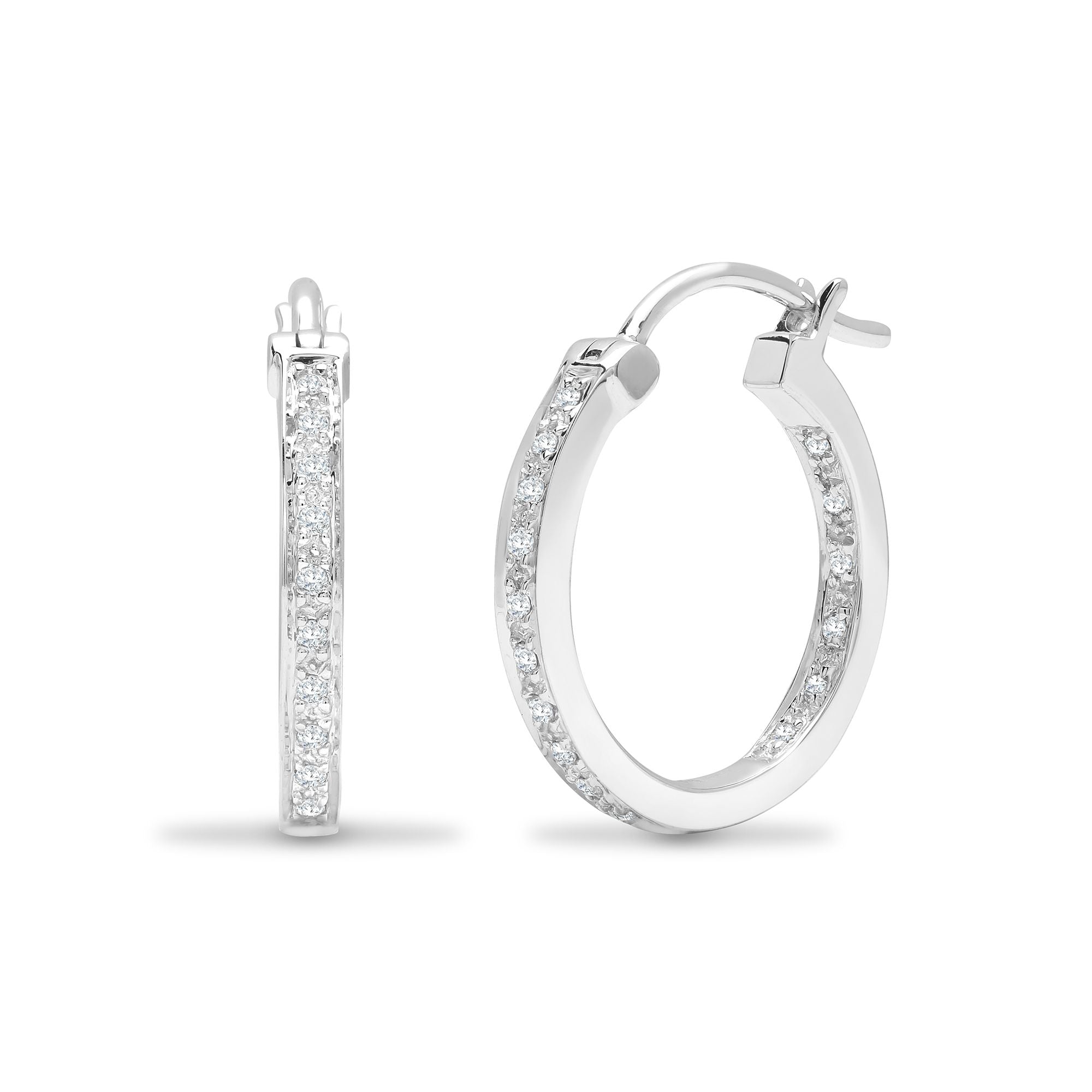 18ct White Gold Natural Diamond Earrings