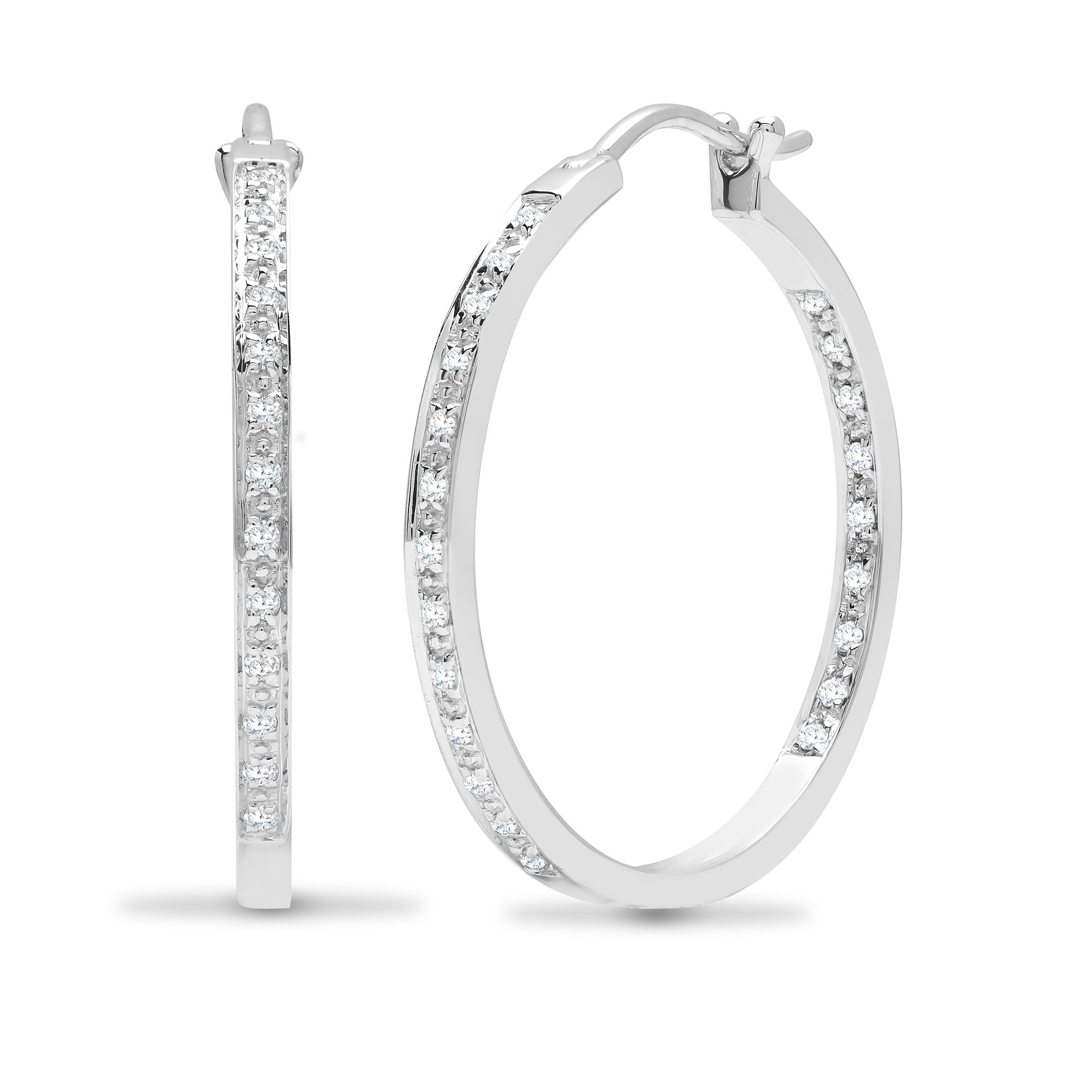 18ct White Gold Natural Diamond Earrings