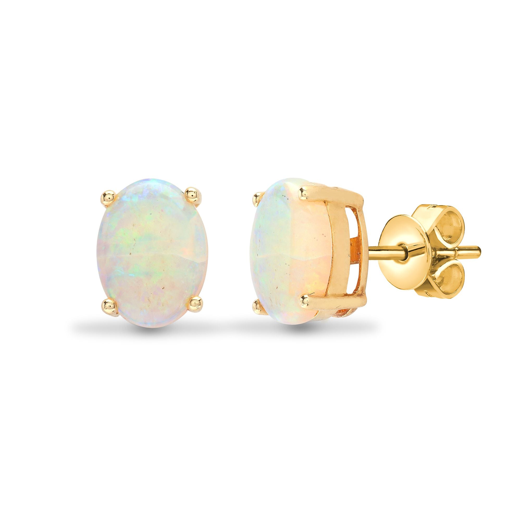 18ct Yellow Gold Opal Earrings