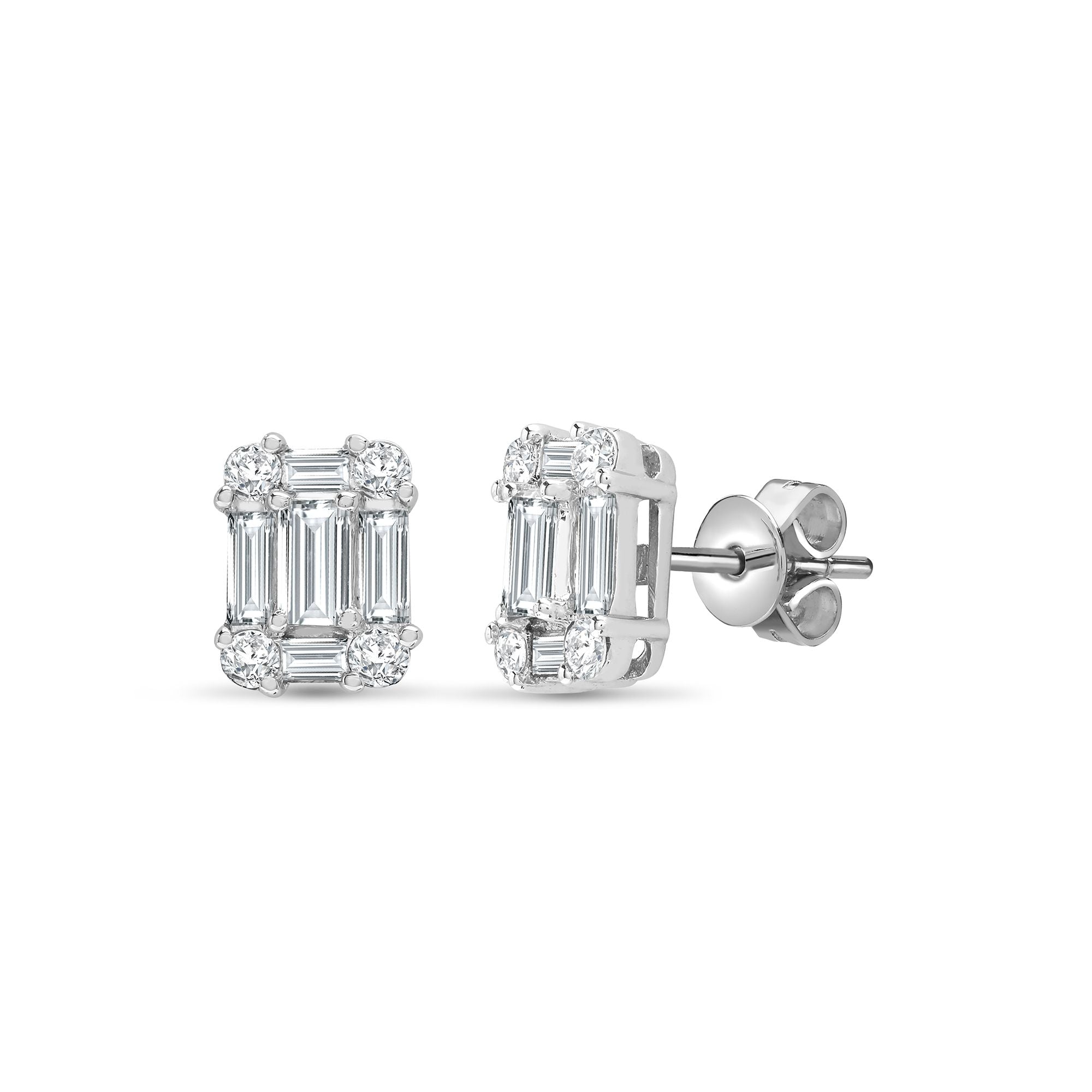 18ct White Gold Natural Diamond Earrings