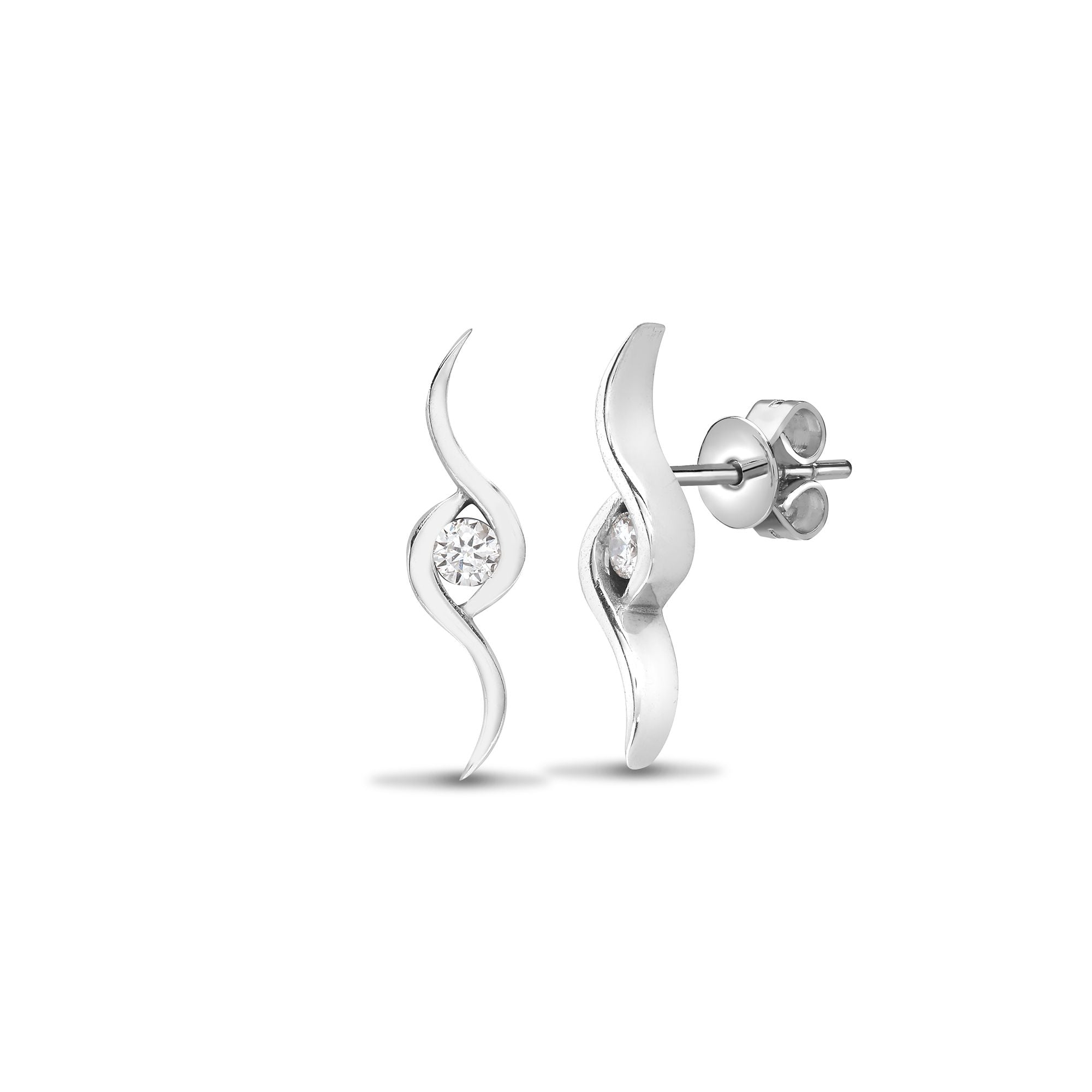 18ct White Gold Natural Diamond Studs