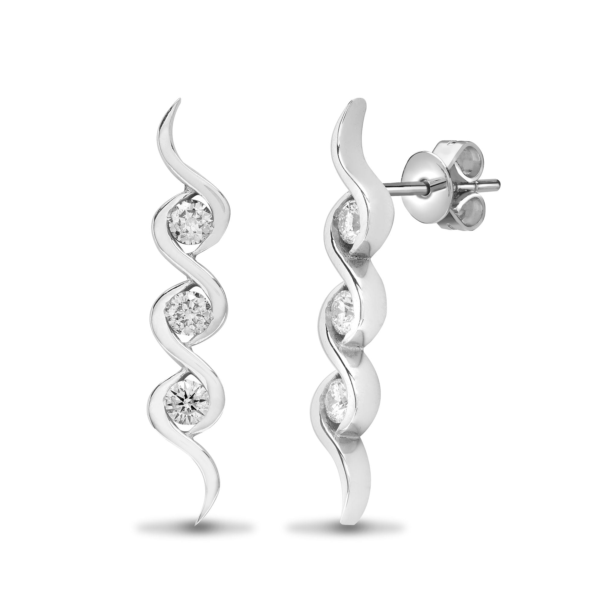 18ct White Gold Natural Diamond Studs