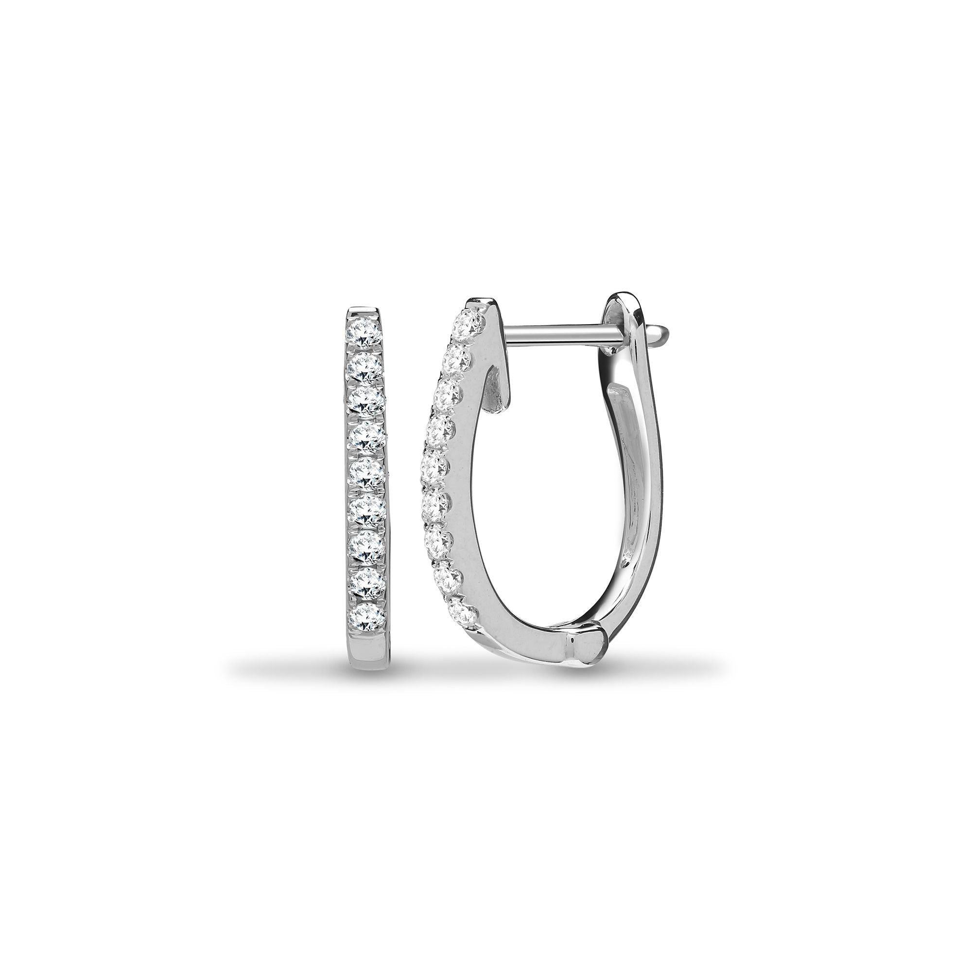 18ct White 0.22ct Natural Diamond Oval Earring