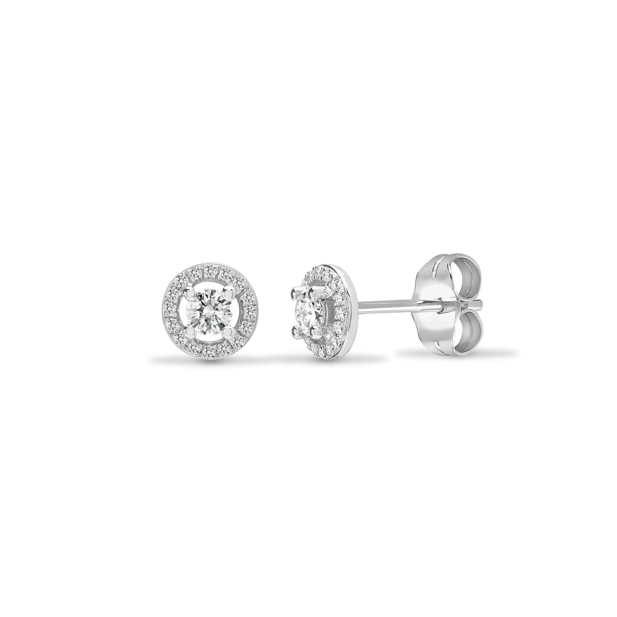 18ct White 0.40ct Natural Diamond Cluster Earrings