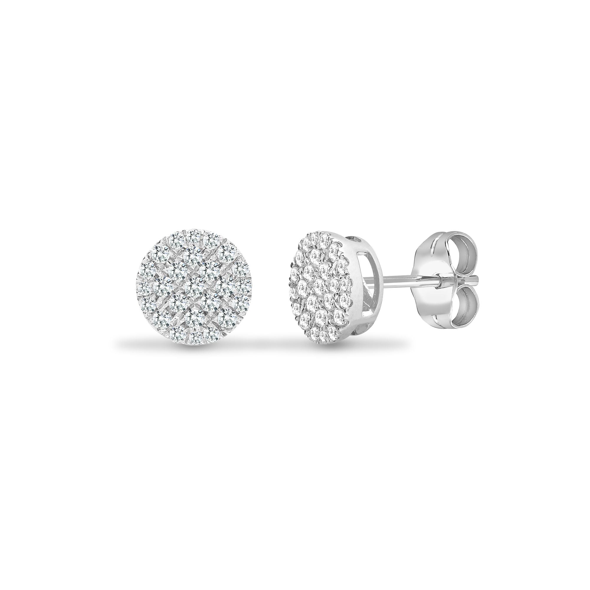 18ct White 0.50ct Natural Diamond Cluster Earrings