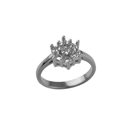 18ct White Gold 50pts 7 Stone Cluster Natural Diamond Ring Mount