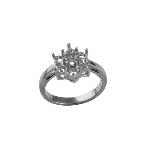 18ct White Gold 2.00ct Natural Diamond 7 Stone Cluster Ring Mount