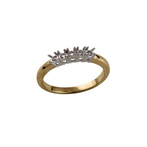 18ct Yellow and White 0.25ct Natural Diamond 5 stone Ring Mount