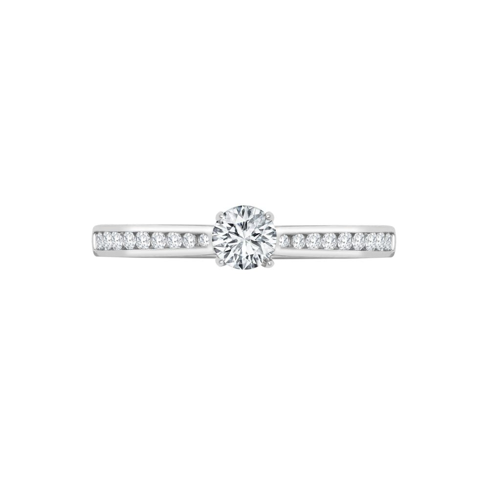 18ct White Gold Natural Diamond Channel-set Wed-fit Ring Mount- Holds