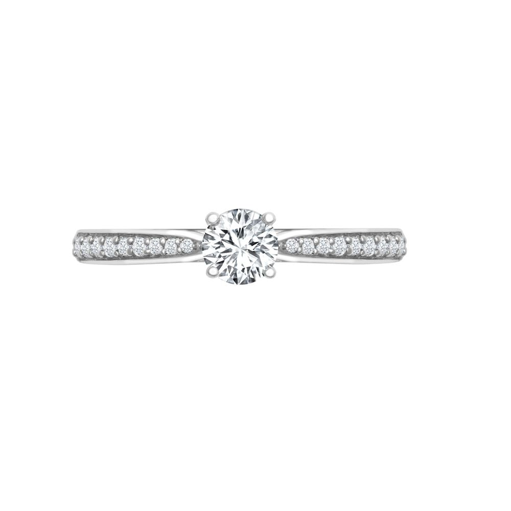 18ct Gold Natural Diamond Pave set Wed-fit Ring Mount- Holds
