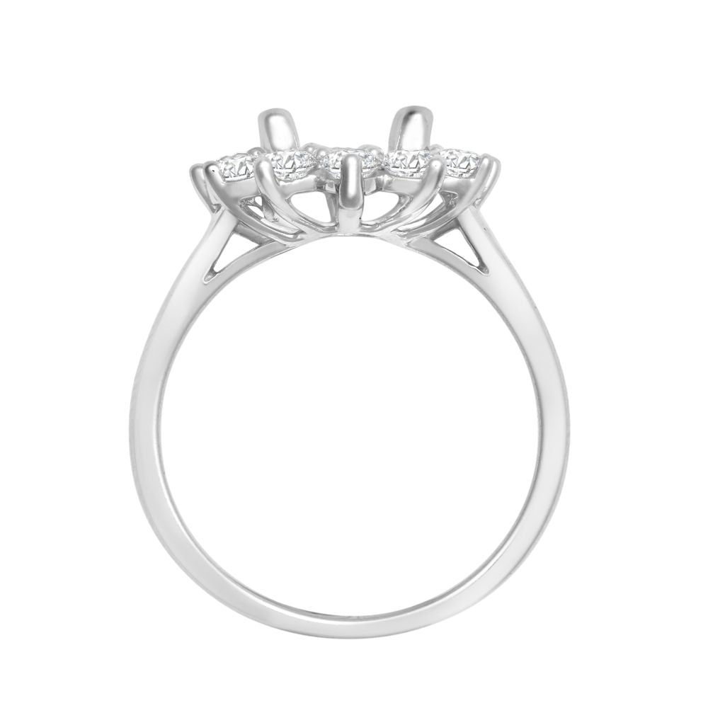 I | 18ct White Gold 0.96ct Natural Diamond Claw-set Cluster Halo Oval Ring - Holds 9x7mm