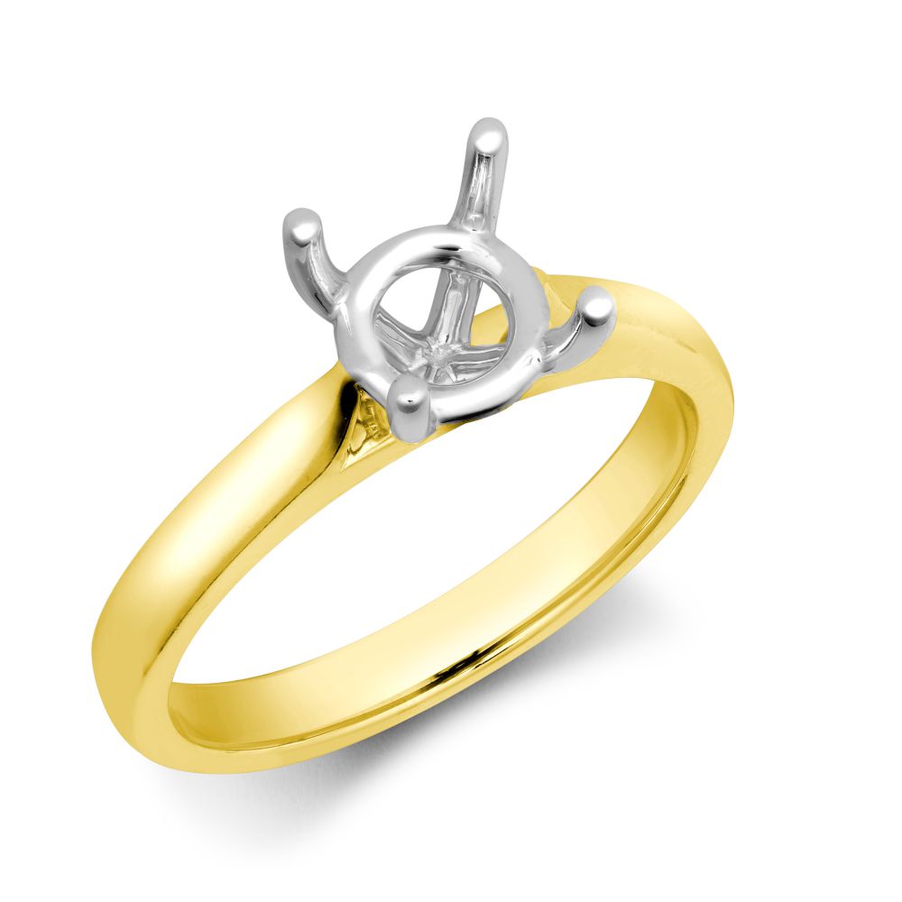 18ct Yellow Gold 1.50ct Solitaire Plain Wed-fit Ring Mount - Stock Size N