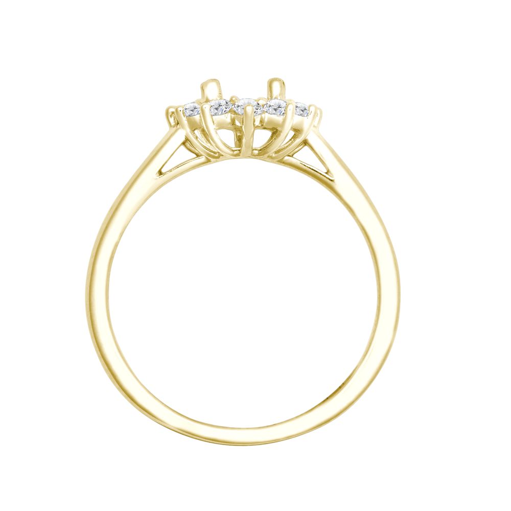 I | 18ct Yellow Gold 0.35ct Natural Diamond Claw-set Cluster Halo Oval Ring - Holds 7x5mm