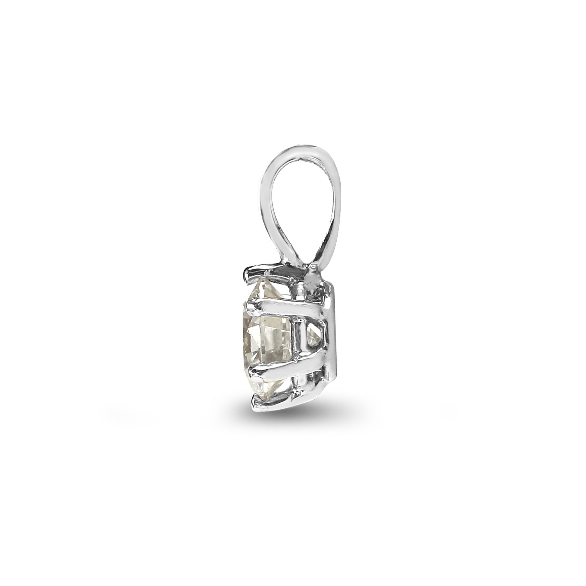 18ct White Gold 10pts Claw set Pendant