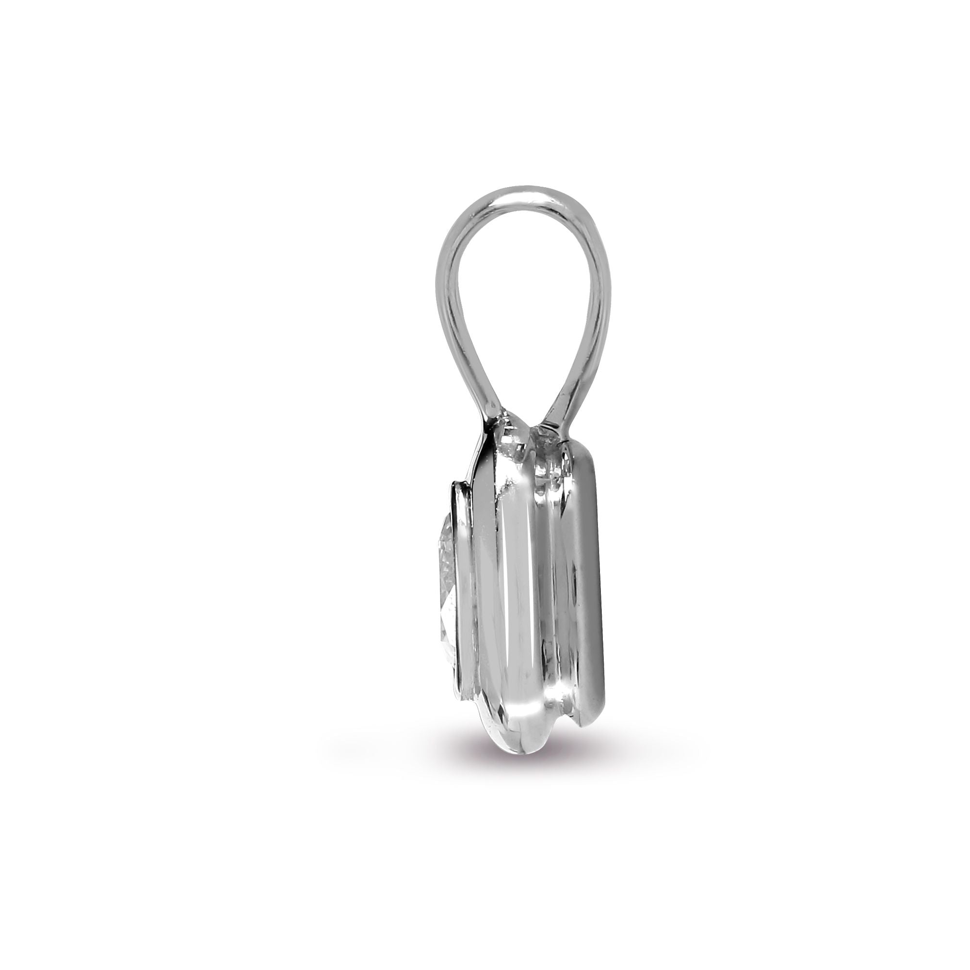 18ct White Gold 50pts Rub over Pendant