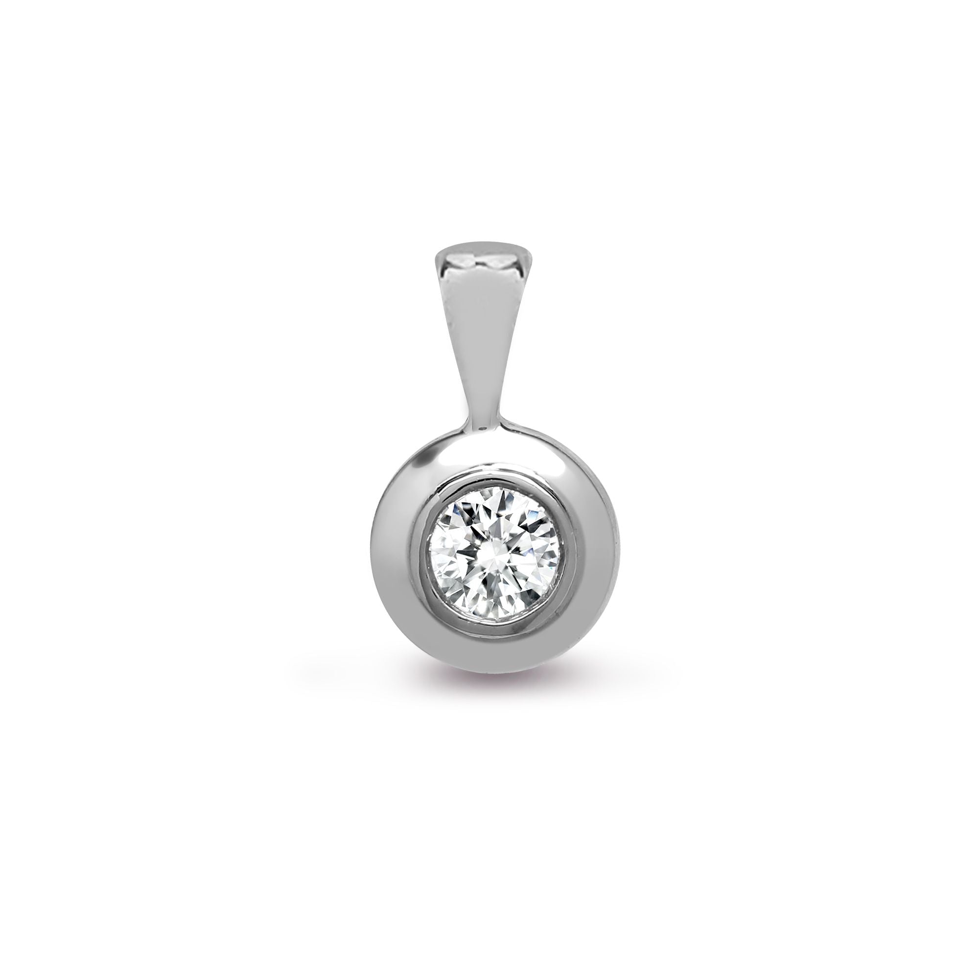 18ct White Gold 50pts Rub over Pendant