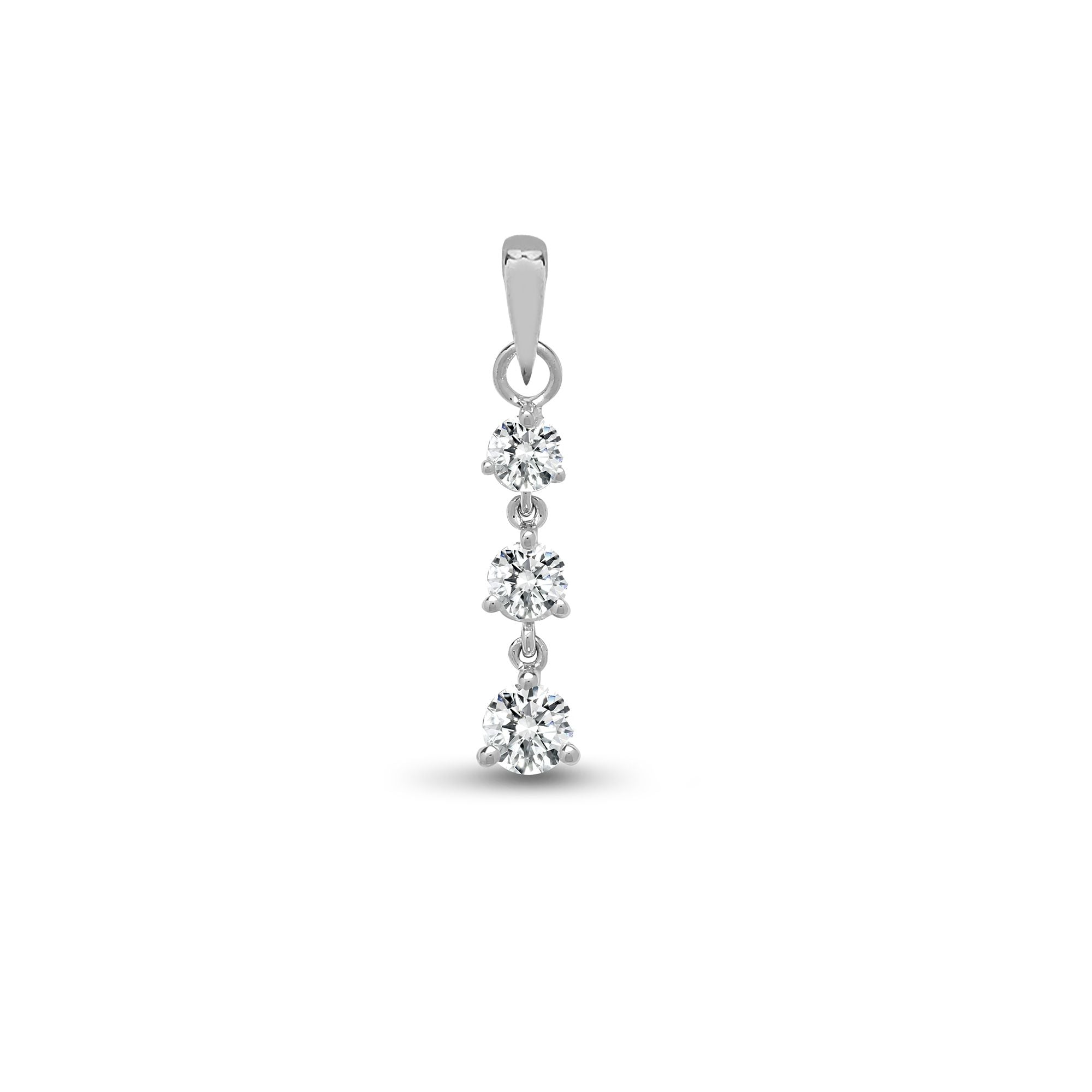 18ct White Gold Natural Diamond Pendant